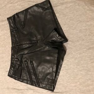 black leather shorts, fits like a size 5 or 6